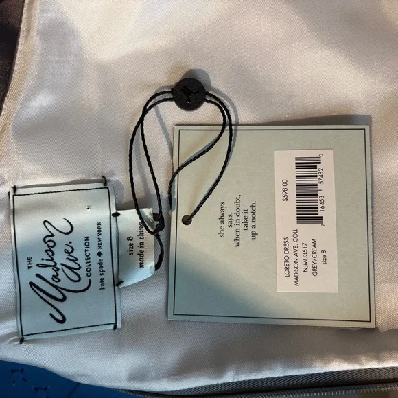Kate Spade Madison Ave Collection Gray and White Ombre Dress 10 NWT - Picture 8 of 9